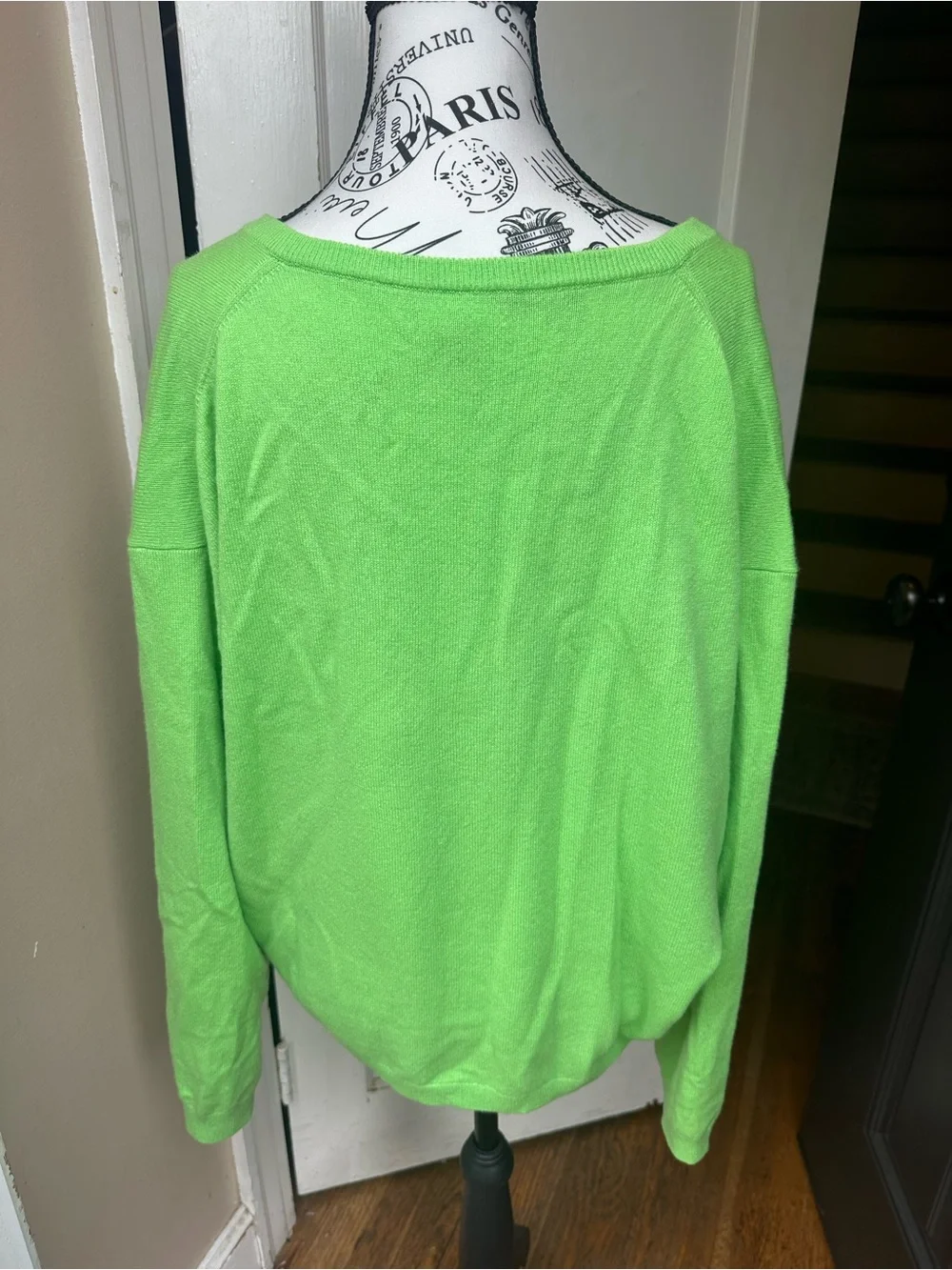 J. Crew Neon Lime V-Neck Women's Sweater XL